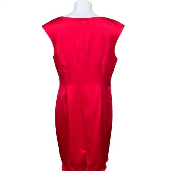 Coldwater Creek red cap sleeve evening, cocktail dress w/rhinestone accents p 16 - Picture 2 of 10